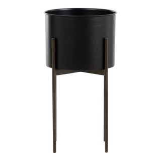Four Hands Jed Planter - Iron Matte Black, Small For Sale