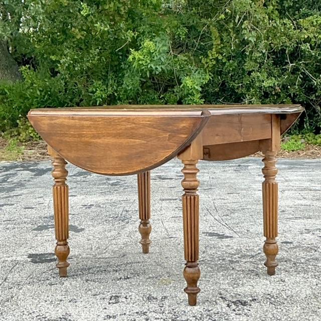 Wood Vintage Boho Drop Leaf Dining Table For Sale - Image 7 of 7