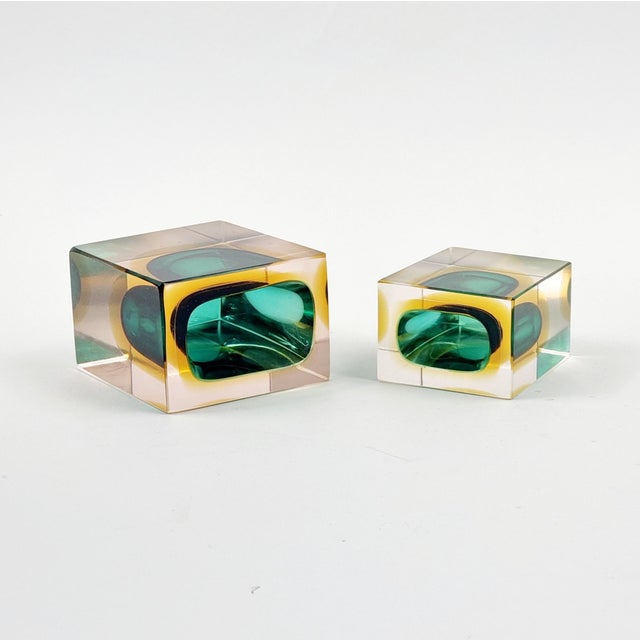 Mid-Century Modern Sommerso Murano Glass Ashtrays by Flavio Poli for Seguso Vetri Darte, Italy, 1970s, Set of 2 For Sale - Image 6 of 8