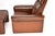 Set of Vintage Italian Leather Reclining Armchair and Ottoman, 1960s For Sale - Image 12 of 14