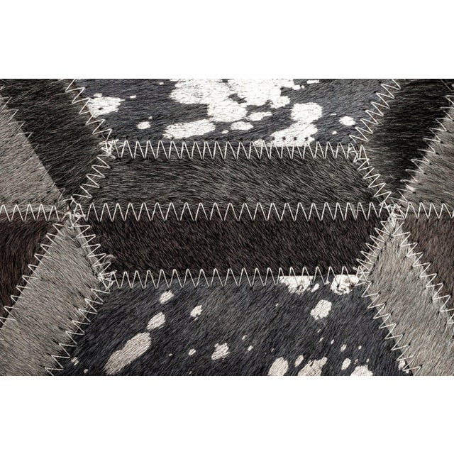 Black Canvello Set of 2 Genuine Cowhide Leather Decorative Throw Pillow With Feather Down Insert Included For Sale - Image 8 of 9