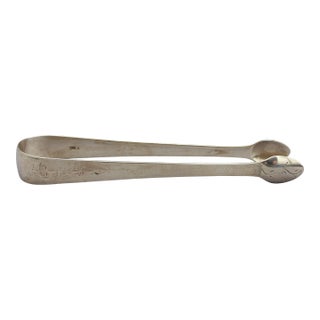1802 London Sterling Silver Sugar Tongs by Samuel Hougham For Sale