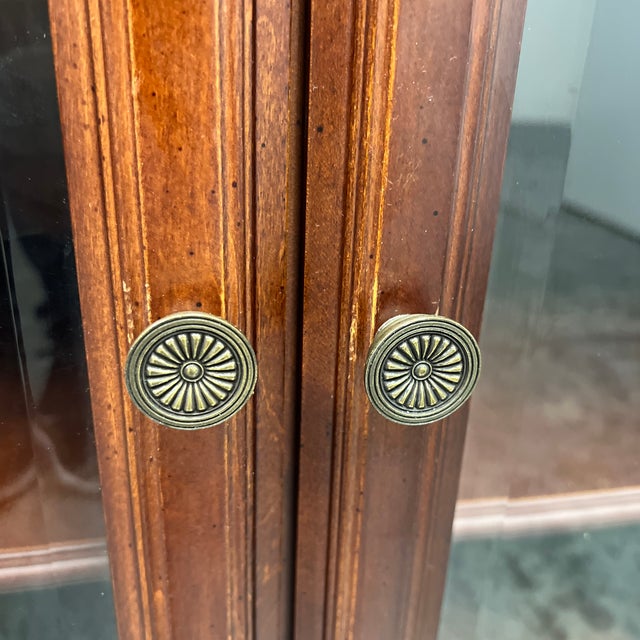 Wood The Bombay Company Media Cabinet + Glass Doors For Sale - Image 7 of 12