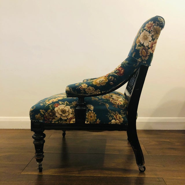 Small Victorian Ebonised Armchair, 1880s For Sale - Image 9 of 16