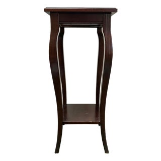 Bombay Company Dark Wood Pedestal Side Table / Plant Stand For Sale