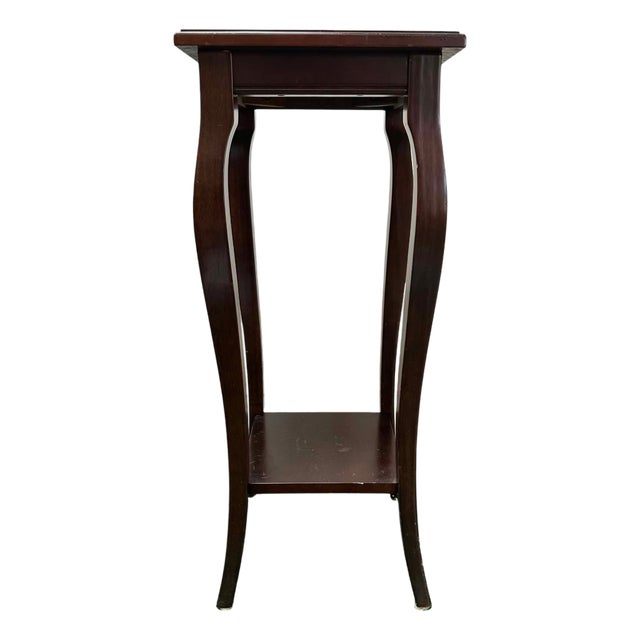 Bombay Company Dark Wood Pedestal Side Table / Plant Stand For Sale