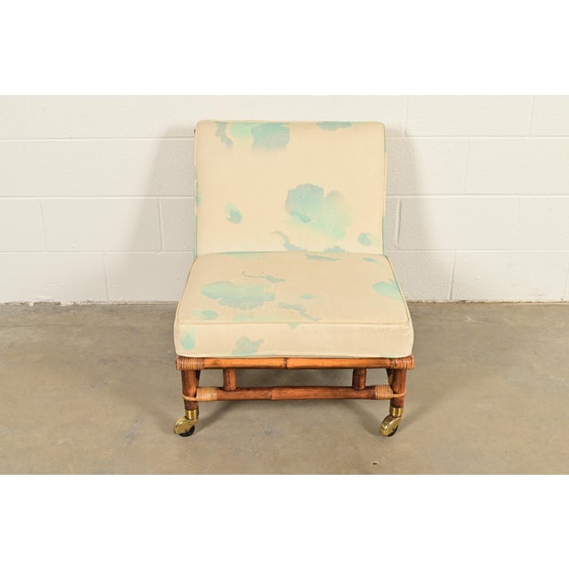 Mid-Century Modern John Wisner for Ficks Reed Mid-Century Hollywood Regency Bamboo Rattan Lounge Chair, 1950s For Sale - Image 3 of 15