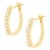 Haus of Brilliance 10K Yellow Gold Round and Baguette Cut Diamond Oblong Hinged Leverback Hoop Earrings (¼ Cttw, I-J Color, I2-I3 Clarity) For Sale - Image 4 of 6