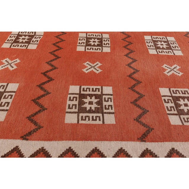 Doris Leslie Blau Vintage Swedish Flat Woven Rug For Sale In New York - Image 6 of 8