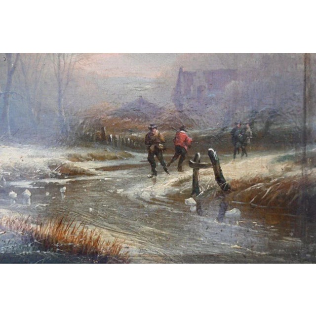Charles Mammes, Winter Landscape, Early 19th Century, Oil on Panel For Sale - Image 6 of 6