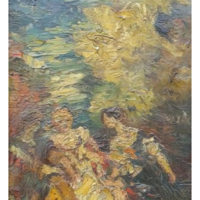 Adolphe Monticelli (1824–1886), Signed Oil on Canvas, Three Ladies in a Park & Expert Certificate For Sale - Image 4 of 12