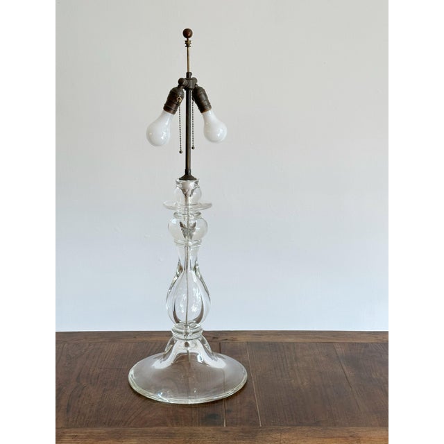 Glass Baluster Style Large Glass Table Lamp For Sale - Image 7 of 8