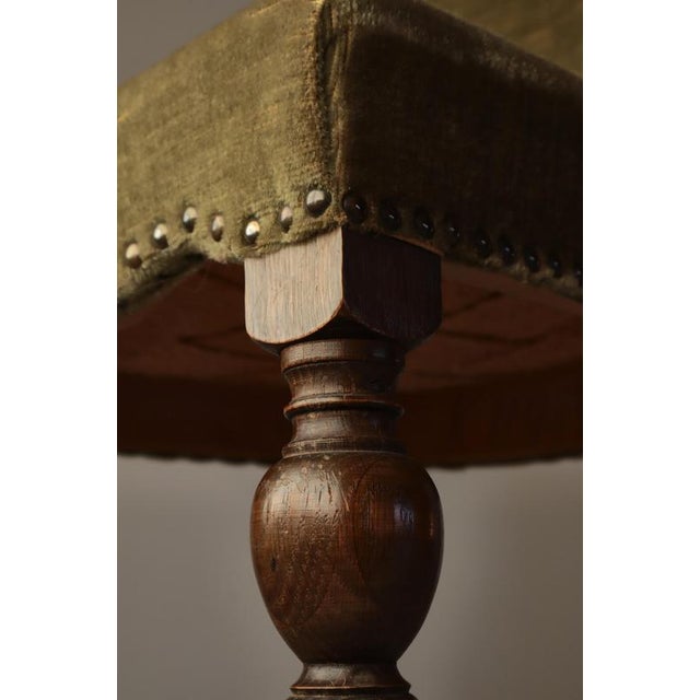 Danish Art Deco Oak Side Chair with Green Velvet Seat, 1930s For Sale - Image 10 of 18