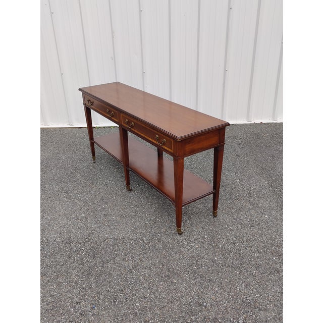 Late 20th Century Vintage Columbia Mahogany Console Table For Sale - Image 5 of 10