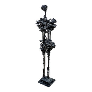 Brutalist James Bearden Cathedral Figure Silver Wash Over Steel 2025 For Sale