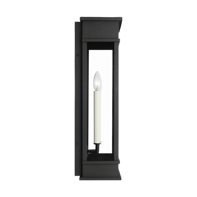 2020s Chapman & Myers by Visual Comfort Studio Cupertino 2-Light Outdoor Large Lantern Sconce in Textured Black For Sale - Image 5 of 8