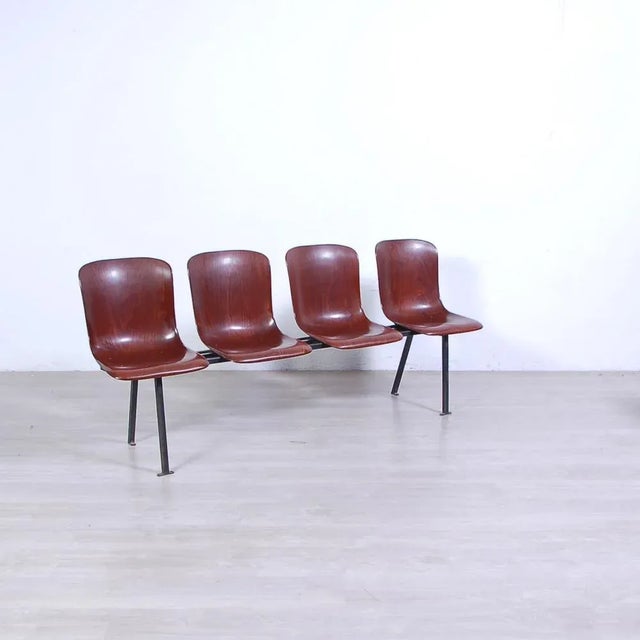 Mid-Century Bench with 4 Pagholz Seats, 1960s For Sale - Image 12 of 12
