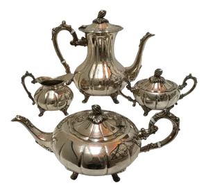 1940s Silver Plate Coffee and Tea Service by F. B. Rogers - 4 Piece Set