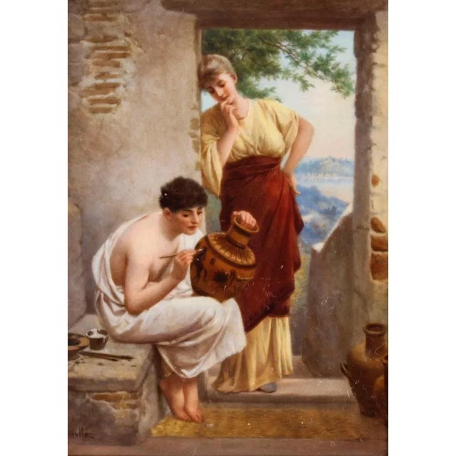 Antique Kunst Bringt Gunst Plaque on Stand from Berlin KPM, 19th Century For Sale - Image 14 of 18