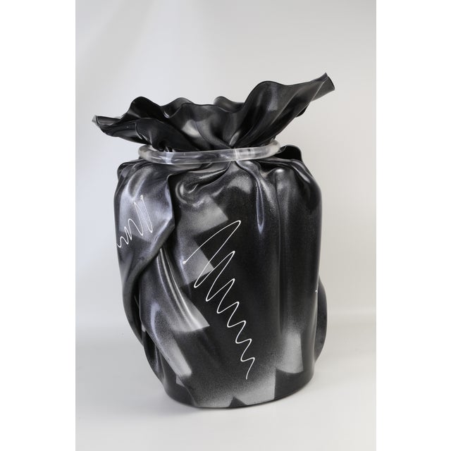 Lily Designs Hangares MCM Black White Sculptural Plastic Vase Usa For Sale - Image 15 of 16