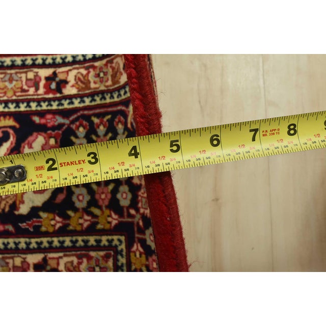 Fine Tabriz Rug 10’1” X 12’10” Red Wool Vintage Traditional Hand-Knotted Carpet For Sale - Image 13 of 15