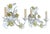 A charming pair of wall sconces in metal, adorned with handcrafted ceramic flowers in pale yellow & white. Hardwired for...