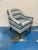 2010s Blue Stripe Chairs With Turned Legs - Pair. For Sale - Image 5 of 8