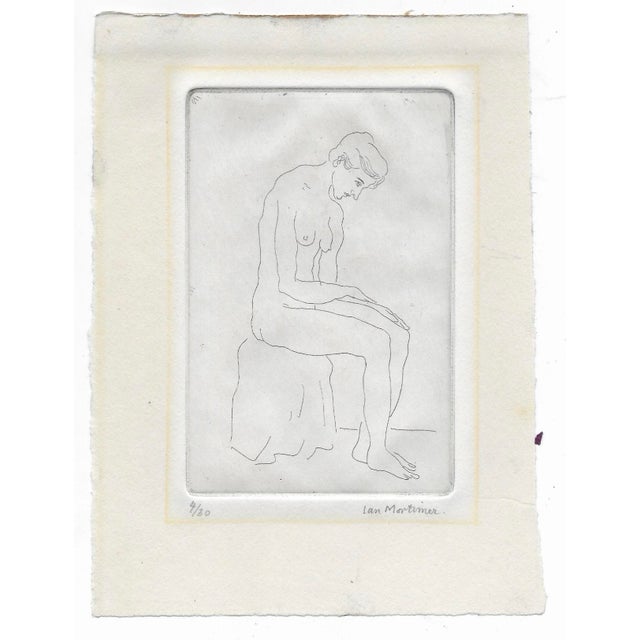 Early 1970s etching by British artist Ian Mortimer. Pencil signed and numbered 4 of 30.
