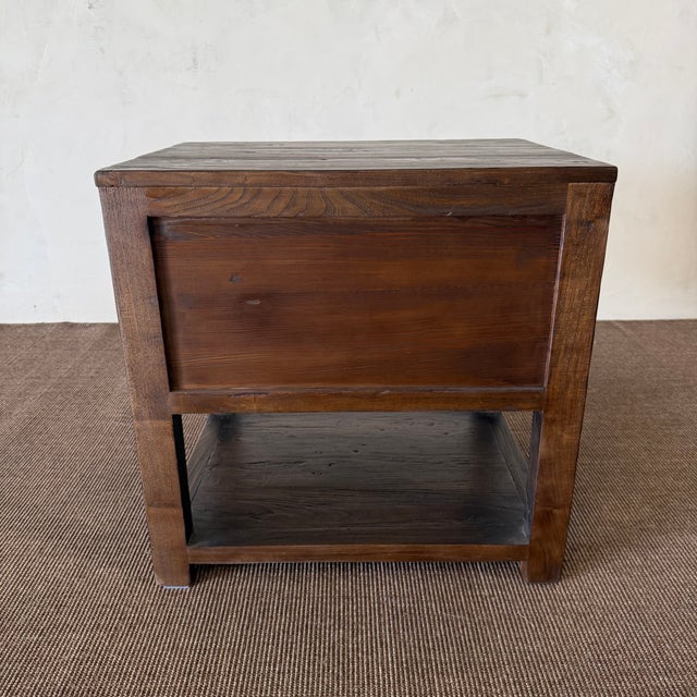 2020s Nathalie II 2 Drawer Reclaimed Elm Nightstand 36″ – Walnut For Sale - Image 5 of 10