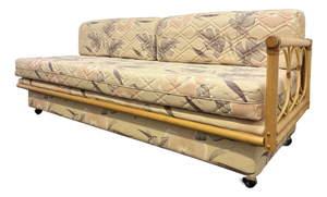 Vintage Mid-Century Modern Rattan Daybed & Sleeper Sofa