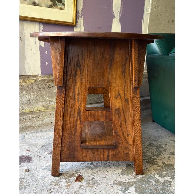 Charles Limbert Antique Mission Oak Arts & Crafts that was professionally refinished at some and has a rich medium golden...