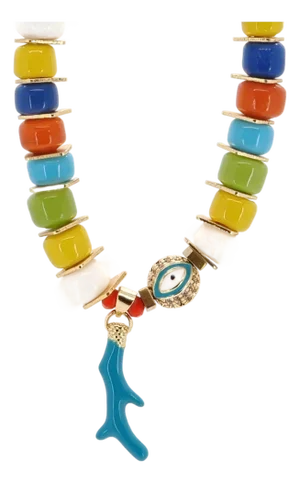 Mystic Energy Multicolor Evil Eye Choker Necklace
