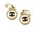 Chanel Chanel Black CC Gold Ribbon Button Large Hoop Earrings, A Pair For Sale - Image 4 of 5
