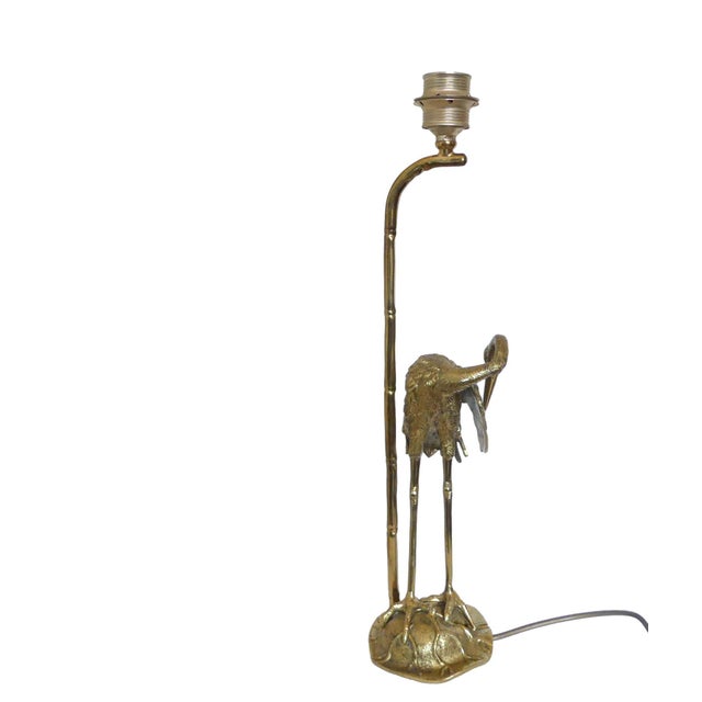French Gilded Bronze Heron Lamp by Maison Baguès, 1970s For Sale - Image 4 of 8