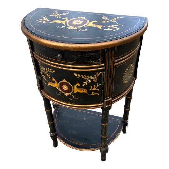 Entryway Table Chinoiserie Imperial Black Lacquer Gold Decorations For Sale