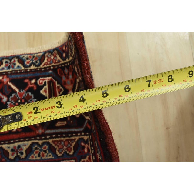 Heriz Rug 7’11” X 11′ Red Wool Vintage Traditional Hand-Knotted Carpet For Sale - Image 13 of 15