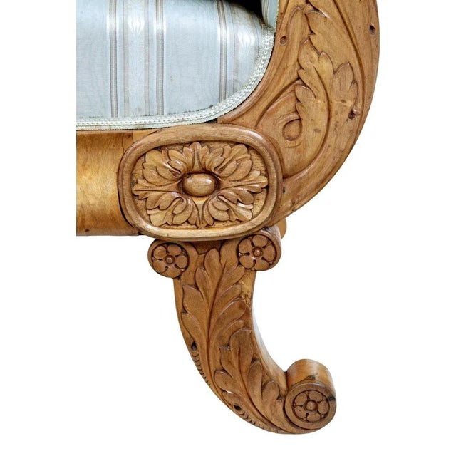 19th Century Swedish Carved Birch Sofa For Sale - Image 9 of 11