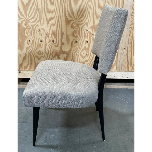 Contemporary Black Noir Lacquer With Rogers & Goffigon Upholstery Roy Side Chair From the Madeline Stuart Collection For Sale - Image 3 of 5