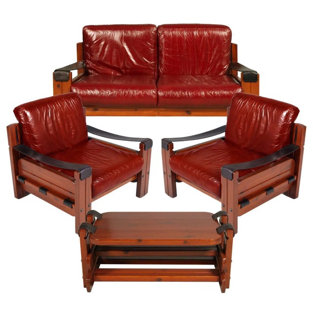 Italian Modernist Living Room Set, 1970s, Set of 4 For Sale - Image 11 of 11