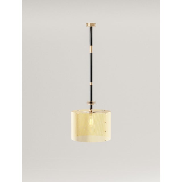 Dédale i ceiling lamp in brass, steel & aluminium by studio marine breynaert. Dimensions: ø 30 cm (height upon request)....