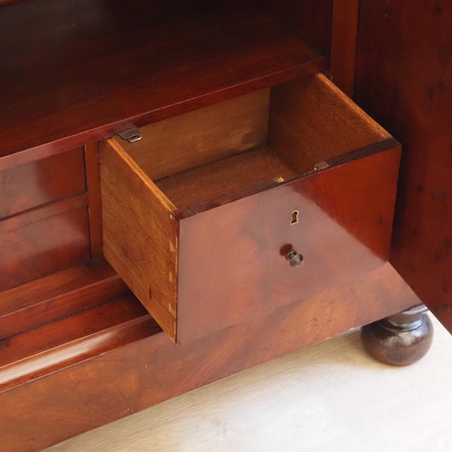 Mahogany Secretaire Desk with Marble Top and Upper Section, 1830 For Sale - Image 18 of 18