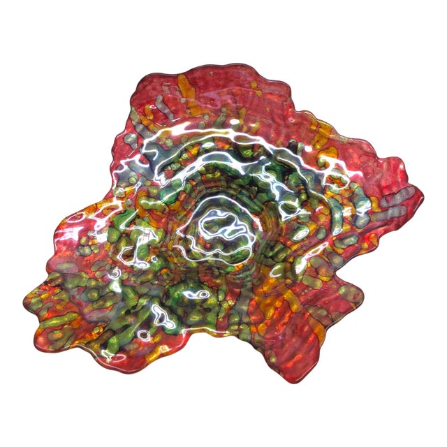 Artisan Hand Blown Glass Art Coffee-Table Bowl For Sale