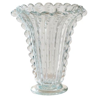Italian Murano Bullicante Glass Vase Attributed to Barovier & Toso, 1930s For Sale