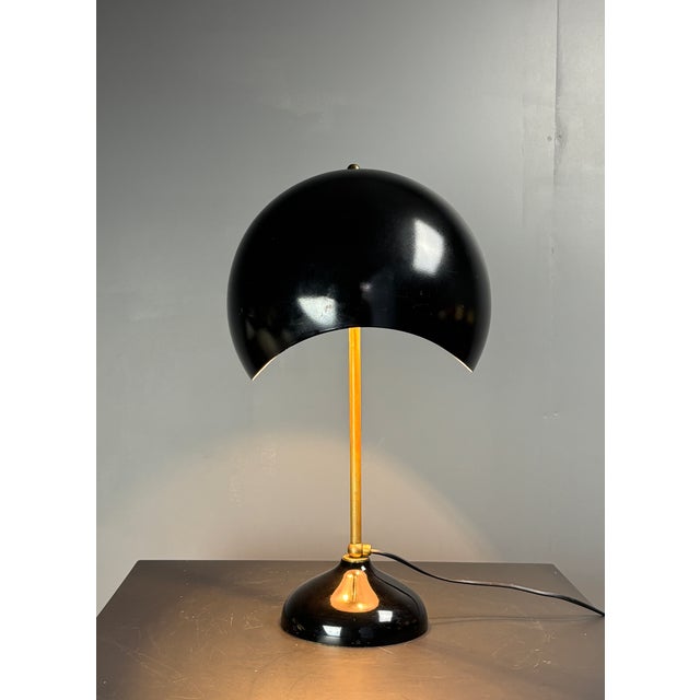 Mid-Century Italian Scallop Mushroom Wavy Brass Table Lamp, 1960s For Sale - Image 9 of 13