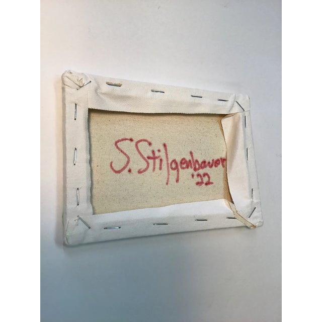 Little Abstract on 7” by 5” by .5" Stretched Canvas. Artist signed on the back side with S. Stilgenbauer (CA Artist...