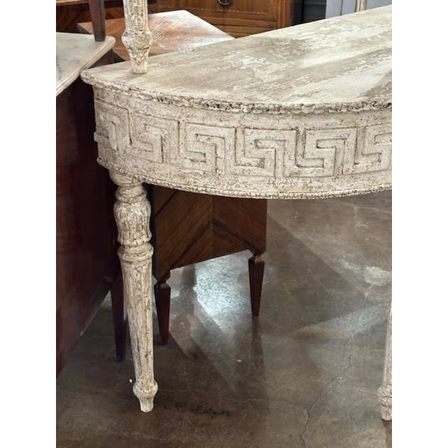 Pair of Italian Greek Key Consoles For Sale - Image 4 of 5