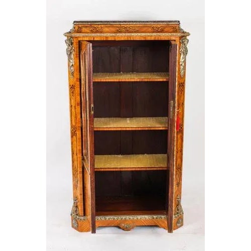 Antique Loius XV Revival Marquetry Kingwood Vitrine Display Cabinet For Sale - Image 13 of 18