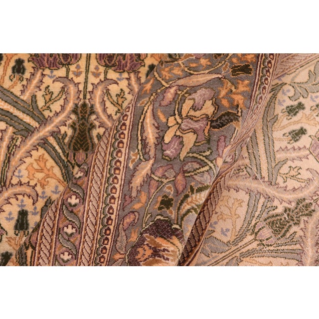 Textile Shabby Chic Hamjolie Pak-Persian Gold/Green Wool Rug - 9'1'' X 12'2'' For Sale - Image 7 of 8