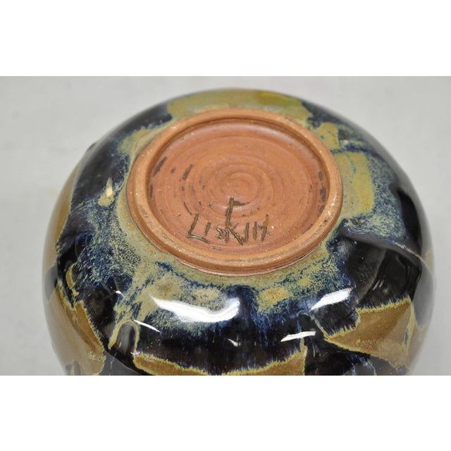 Vintage Alisa Liskin Claussen Studio Signed Ceramic Glazed Pottery Vessel Vase For Sale - Image 13 of 15