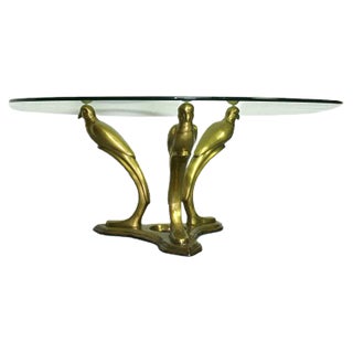 Brass Parrot Coffee Table in the Style of Willy Daro, Belgium, 1970s For Sale